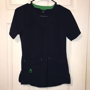 Carhartt XS Navy Blue Scrub Top